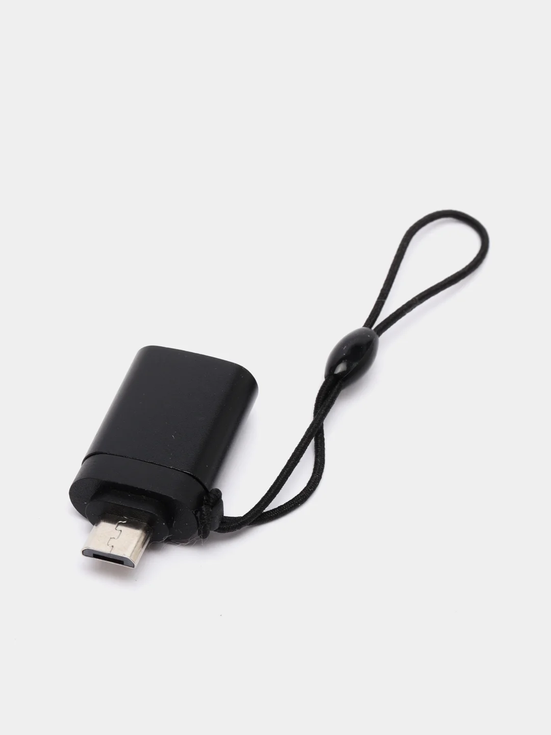 Черный адаптер-переходник с USB на micro-USB