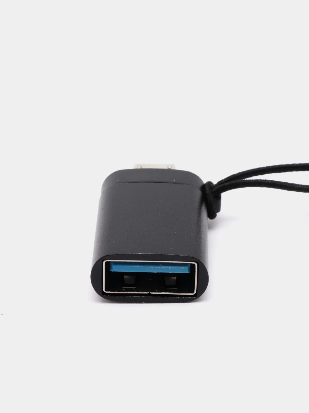 Черный адаптер-переходник с USB на micro-USB