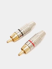 Штекер RCA (тюльпан) металл, винт SZC-0218 / RP-213 2 шт. (черный+красный)