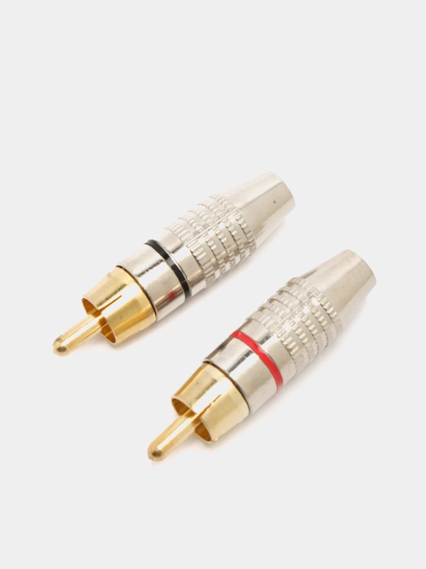 Штекер RCA (тюльпан) металл, винт SZC-0218 / RP-213 2 шт. (черный+красный)