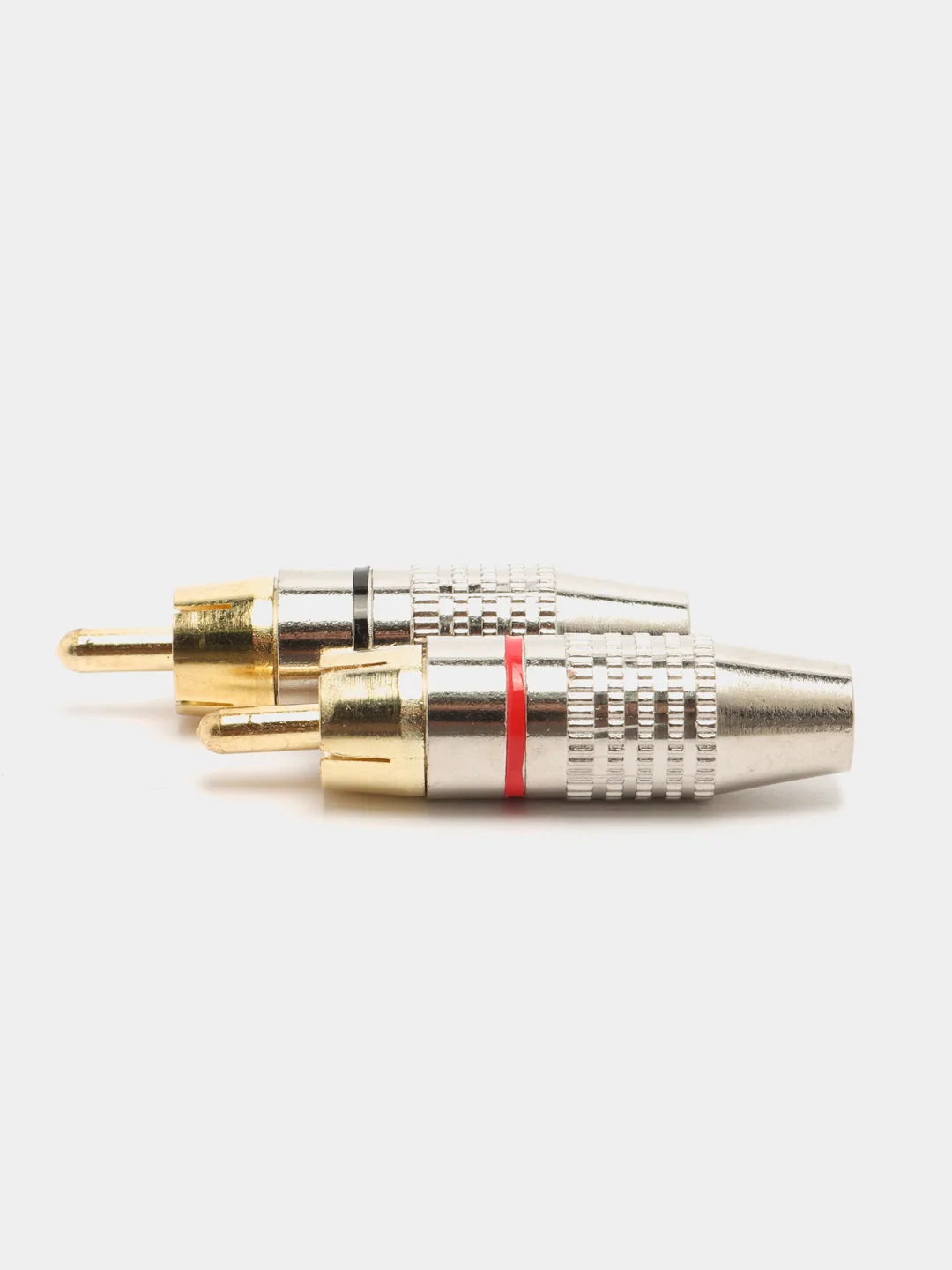 Штекер RCA (тюльпан) металл, винт SZC-0218 / RP-213 2 шт. (черный+красный)