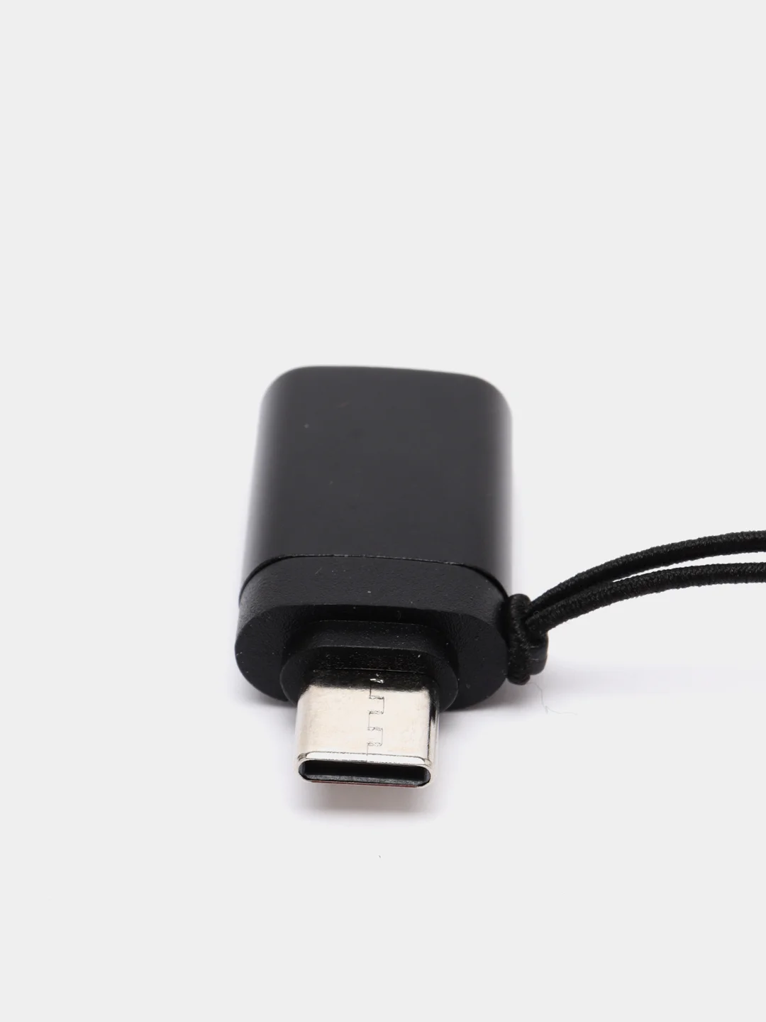 Черный адаптер-переходник с USB на type-c  для мобильных устройств и компьютеров
