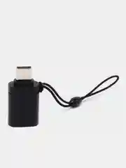 Черный адаптер-переходник с USB на type-c  для мобильных устройств и компьютеров