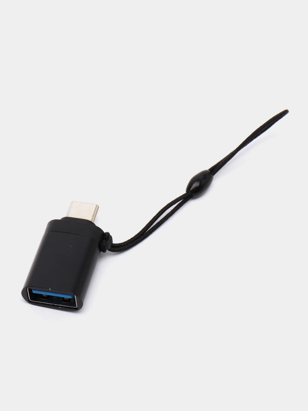 Черный адаптер-переходник с USB на type-c  для мобильных устройств и компьютеров
