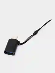 Черный адаптер-переходник с USB на type-c  для мобильных устройств и компьютеров