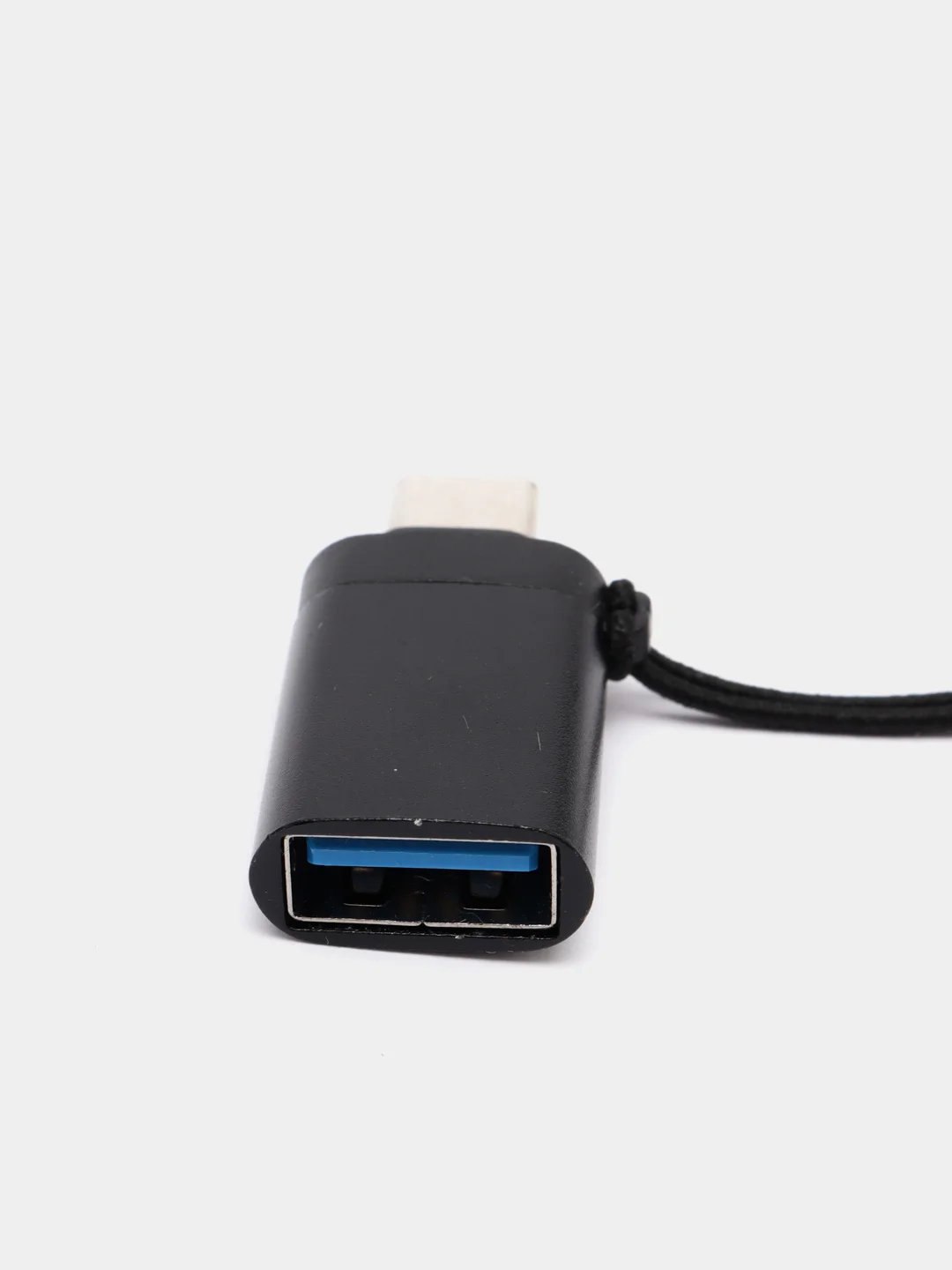 Черный адаптер-переходник с USB на type-c  для мобильных устройств и компьютеров
