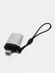 Серебряный адаптер-переходник с USB на micro-USB