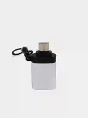 Серебряный адаптер-переходник с USB на micro-USB