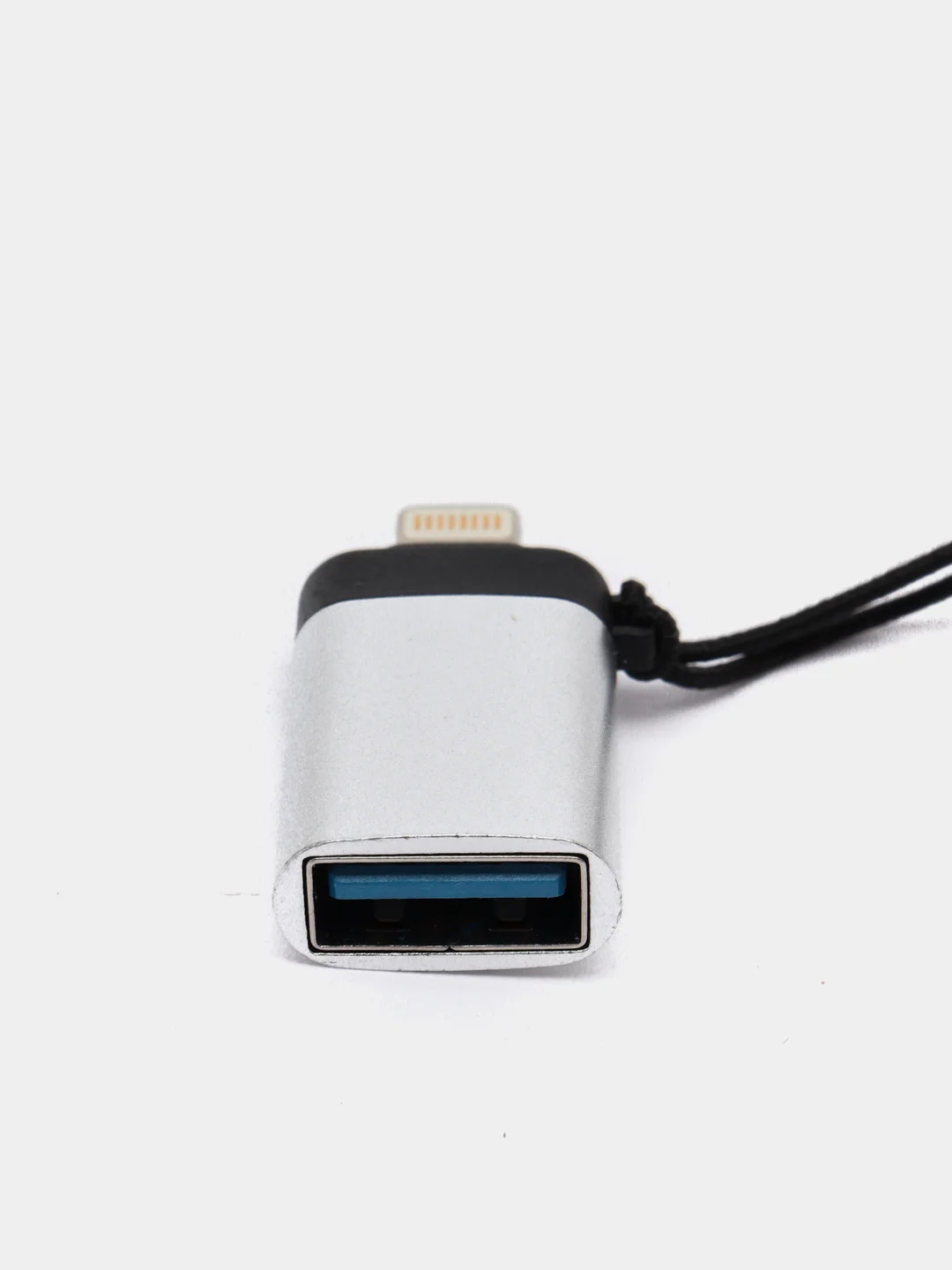 Серебряный адаптер-переходник с USB  на lightning Apple