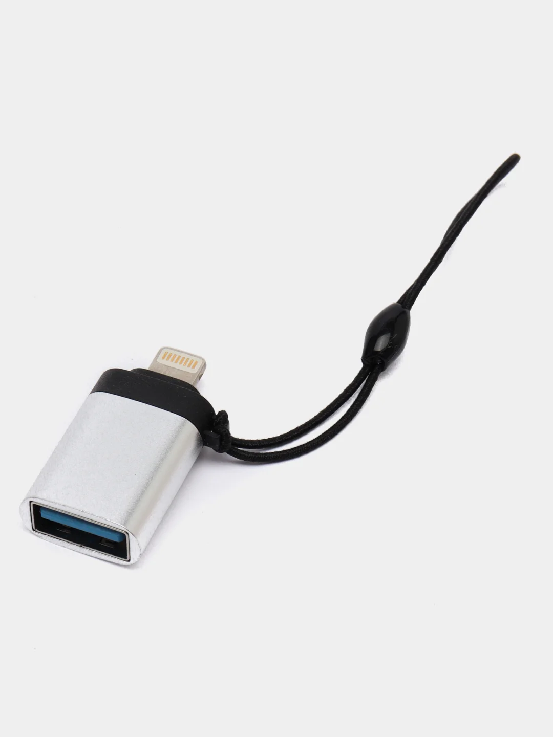 Серебряный адаптер-переходник с USB  на lightning Apple