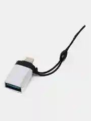 Серебряный адаптер-переходник с USB  на lightning Apple