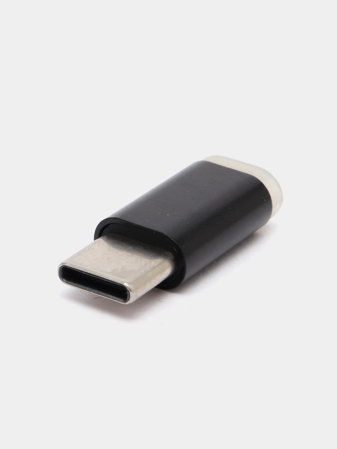 Черный адаптер-переходник с micro-USB (мама) на Type-C (папа)