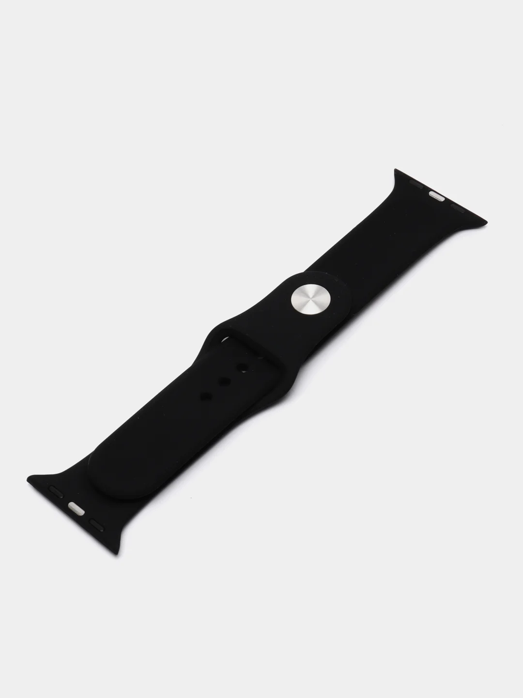 Черный силиконовый ремешок для Apple Watch 3, 4, 5, 6, 7 SE на 38/40 и 42/44