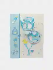 Пакет подарочный, " С новорожденным" блеск 3Dаппликация, плотный картон  42*31*12 см