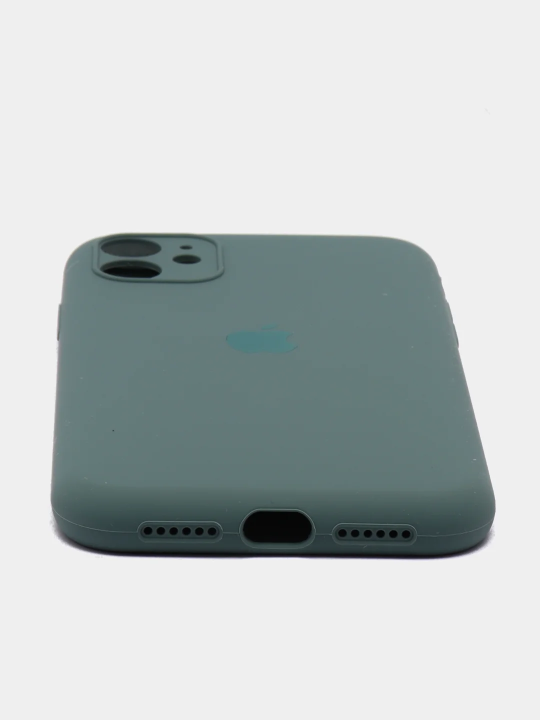 Тёмно-бирюзовый чехол Silicone Case iPhone 11 с защитой камеры с бархатной подкладкой