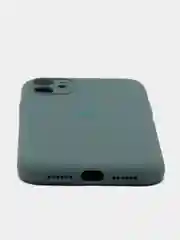 Тёмно-бирюзовый чехол Silicone Case iPhone 11 с защитой камеры с бархатной подкладкой