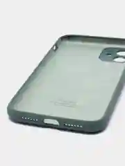 Тёмно-бирюзовый чехол Silicone Case iPhone 11 с защитой камеры с бархатной подкладкой