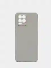 Серый чехол для Realme 8 силиконовый матовый однотонный