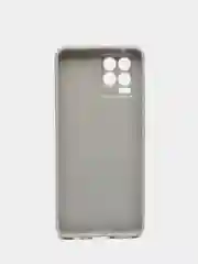 Серый чехол для Realme 8 силиконовый матовый однотонный