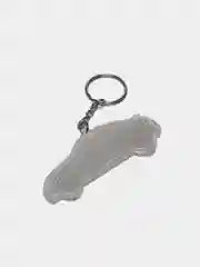 Серебряный брелок световозвращающий "Авто", 8 см