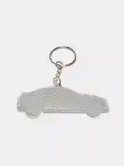 Серебряный брелок световозвращающий "Авто", 8 см