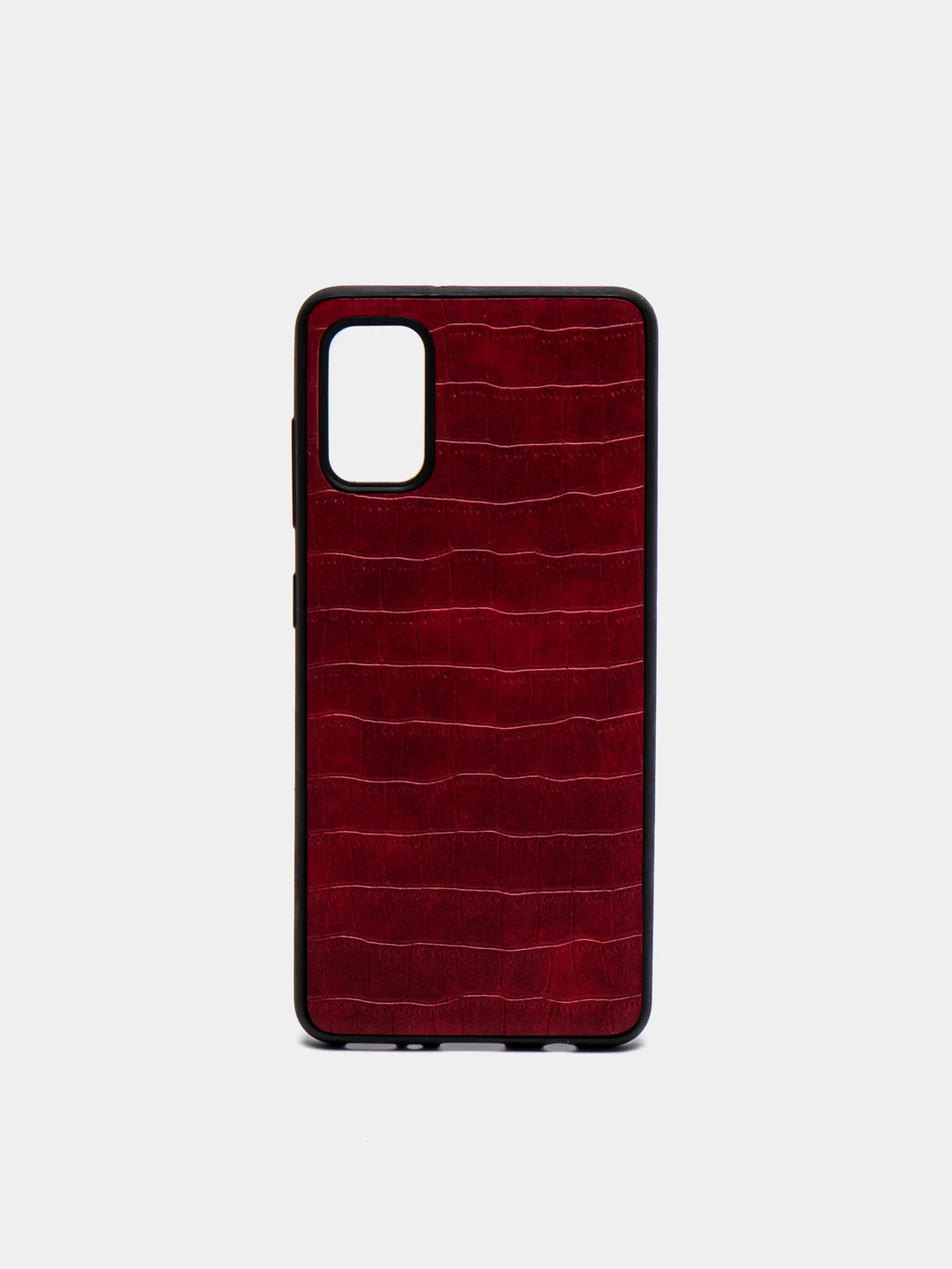 Красный чехол Samsung Galaxy A01/A01 Core/A10/A20s/A41/A50/M11/M21/M31s/M51/S20FE, вставка из кожи