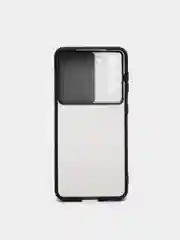 Чехол Samsung Galaxy S21, черный, защита камеры, прозрачный, матовый