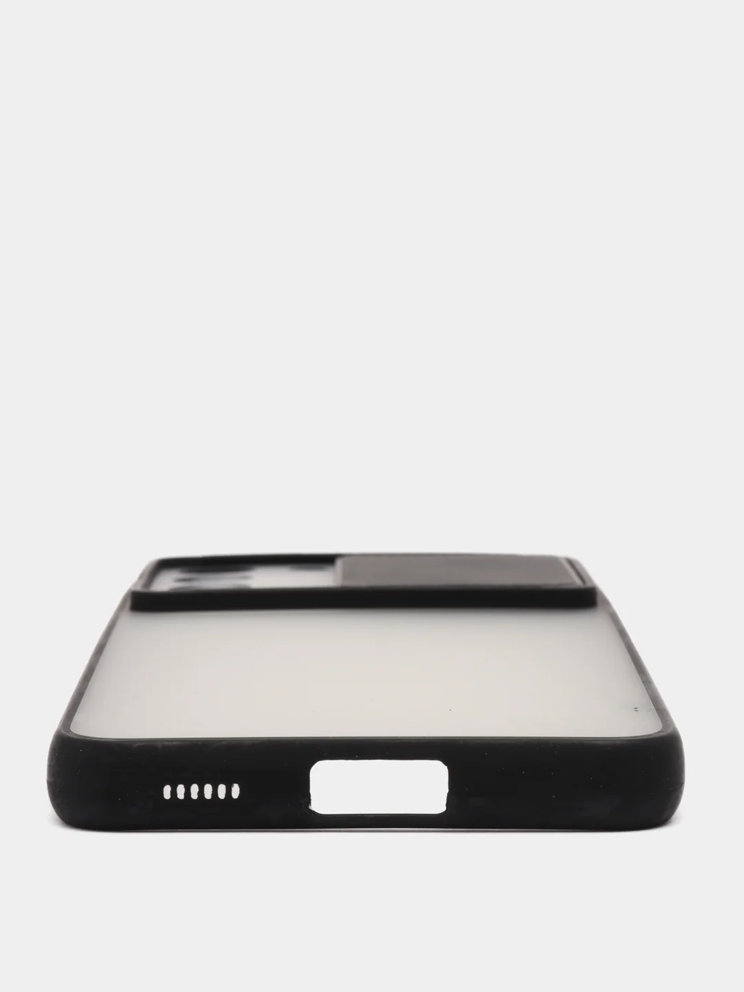 Чехол Samsung Galaxy S21, черный, защита камеры, прозрачный, матовый