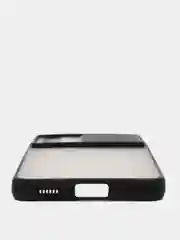Чехол Samsung Galaxy S21, черный, защита камеры, прозрачный, матовый