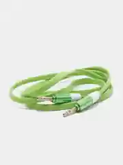 Зеленый аудио кабель Jack 3.5 - Jack 3.5, 1м (плоский кабель силиконовый)