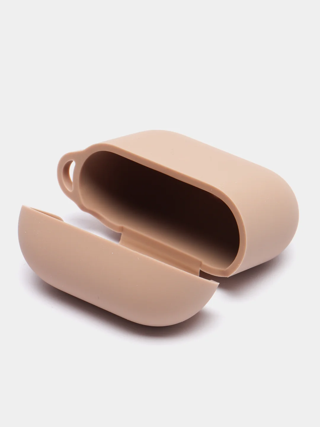 Бежевый меланж чехол для наушников AirPods 3 силиконовый с карабином и защитой разъема