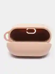Бежевый меланж чехол для наушников AirPods 3 силиконовый с карабином и защитой разъема