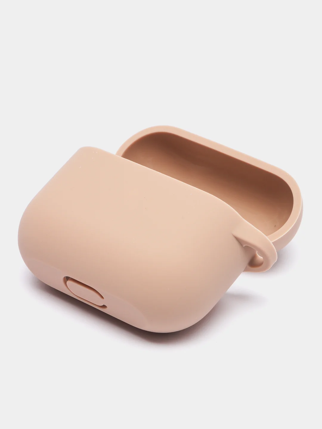 Бежевый меланж чехол для наушников AirPods 3 силиконовый с карабином и защитой разъема