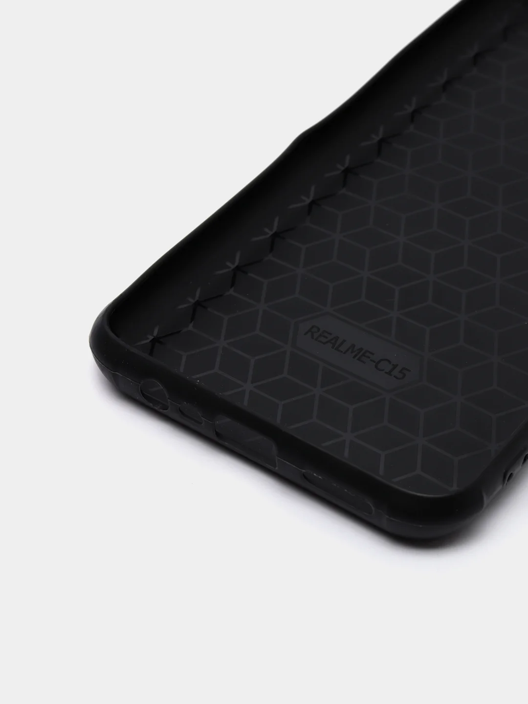 Темно-синий чехол Realme C15 / С12 / C25 силиконовый, имитация кожи
