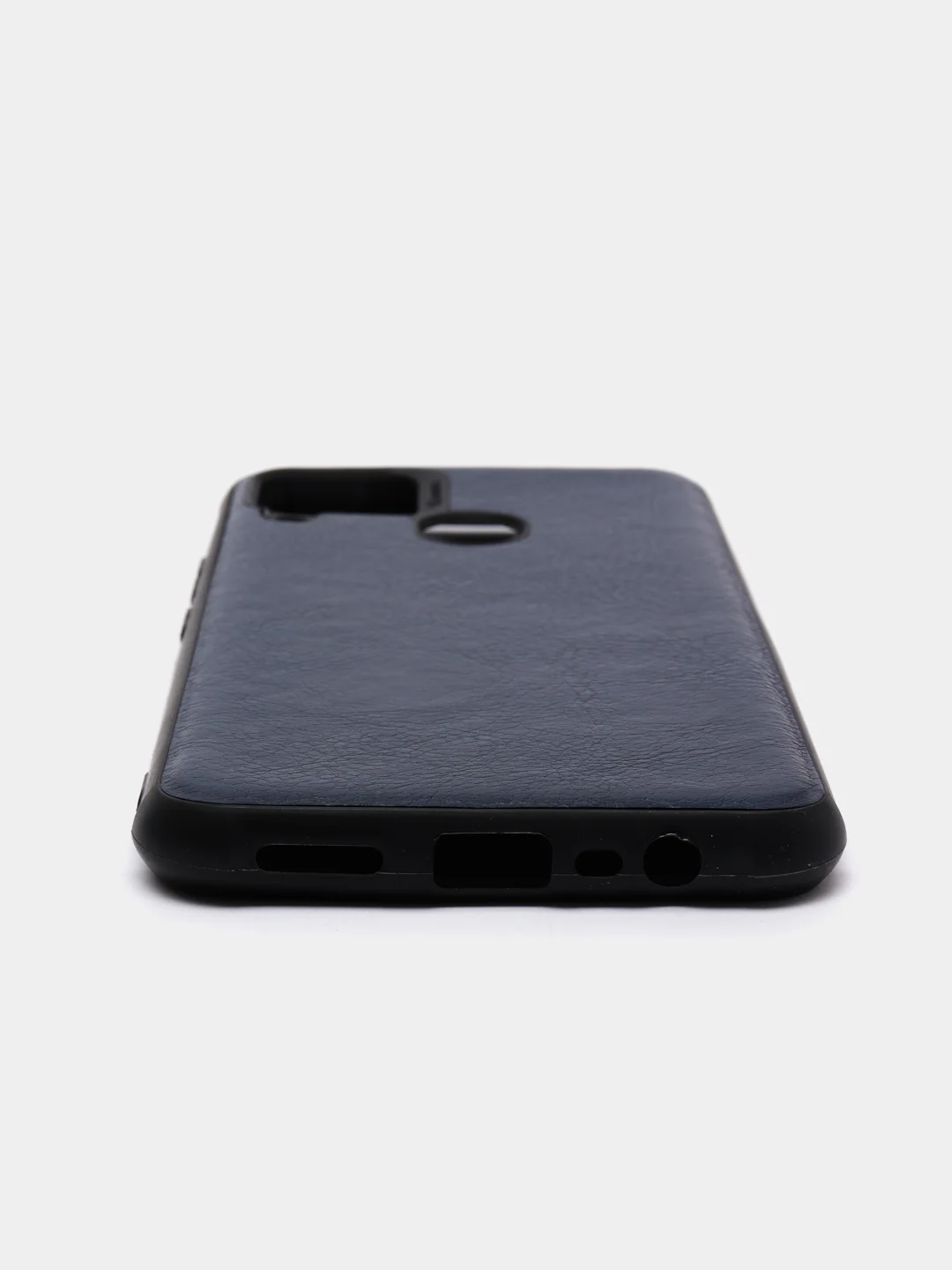 Темно-синий чехол Realme C15 / С12 / C25 силиконовый, имитация кожи