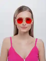 Алый солнцезащитные очки круглые унисекс