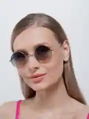 Хром солнцезащитные очки круглые унисекс