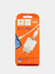 Зарядное устройство Denmen DC07L QC3.0 USB + кабель iPhone 5/iPad White