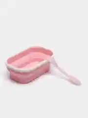 Розовый ланч бокс складной силиконовый