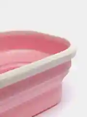 Розовый ланч бокс складной силиконовый