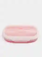 Розовый ланч бокс складной силиконовый