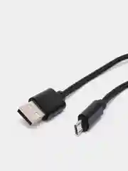 Черный кабель microUSB, Type-C, Lightning для зарядки и передачи данных