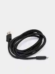 Черный кабель microUSB, Type-C, Lightning для зарядки и передачи данных