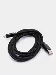 Черный кабель microUSB, Type-C, Lightning для зарядки и передачи данных