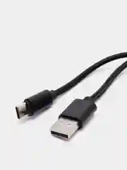 Черный кабель microUSB, Type-C, Lightning для зарядки и передачи данных
