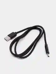 Черный кабель microUSB, Type-C, Lightning для зарядки и передачи данных