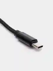 Черный кабель microUSB, Type-C, Lightning для зарядки и передачи данных