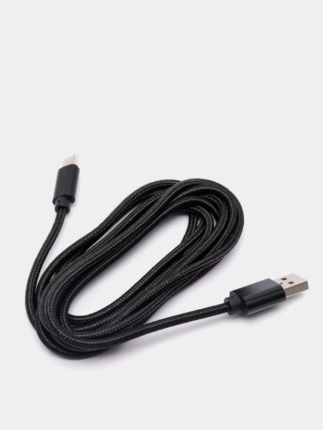 Черный кабель microUSB, Type-C, Lightning для зарядки и передачи данных