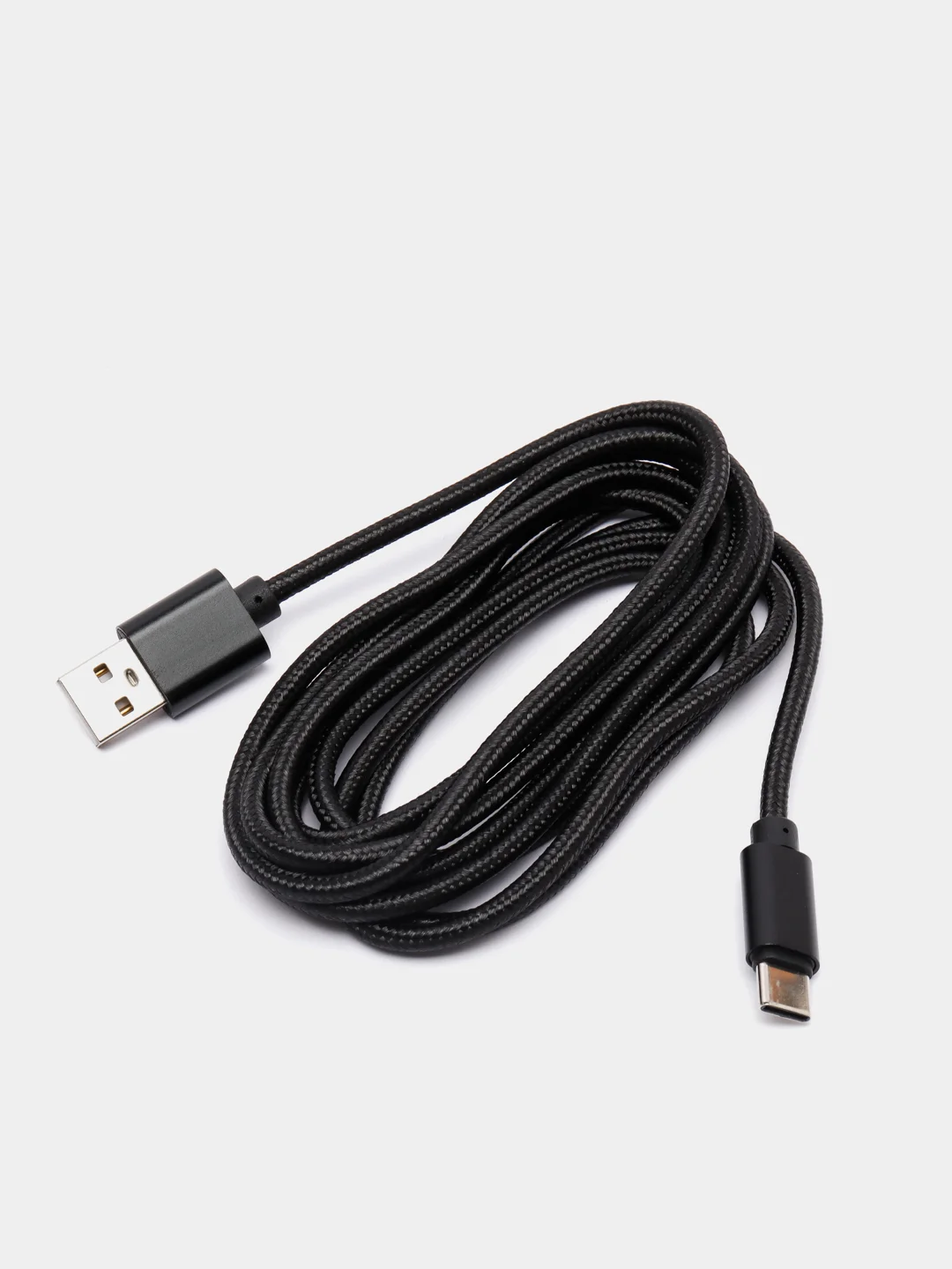 Черный кабель microUSB, Type-C, Lightning для зарядки и передачи данных