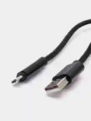 Черный кабель microUSB, Type-C, Lightning для зарядки и передачи данных